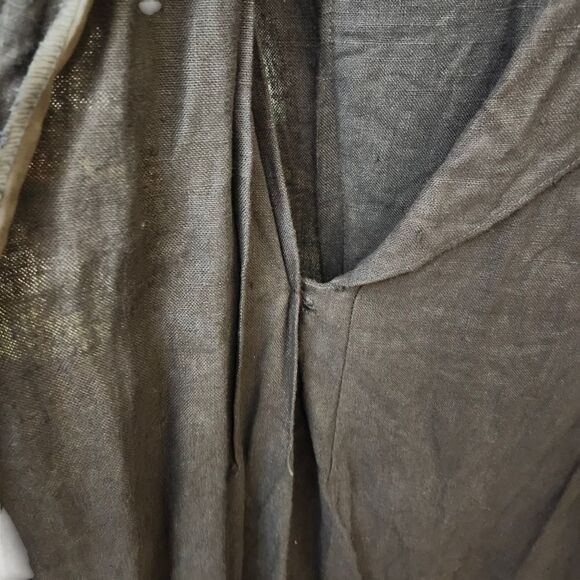 BEAU DAVID Vtg 80's ruffled neckline wrap 100% Linen dress Sz 10 - Picture 4 of 12